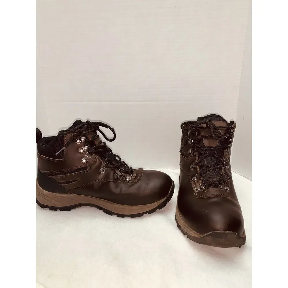 Eddie Bauer Boots Mens 9.5M Everett Waterproof Hiking Boot Brown Leather EUC